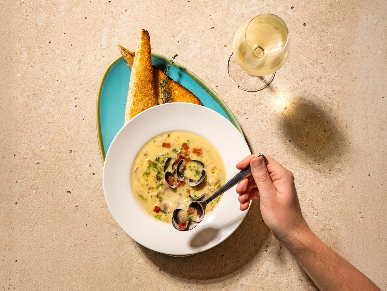 Aqua Clam Chowder at DYRSL