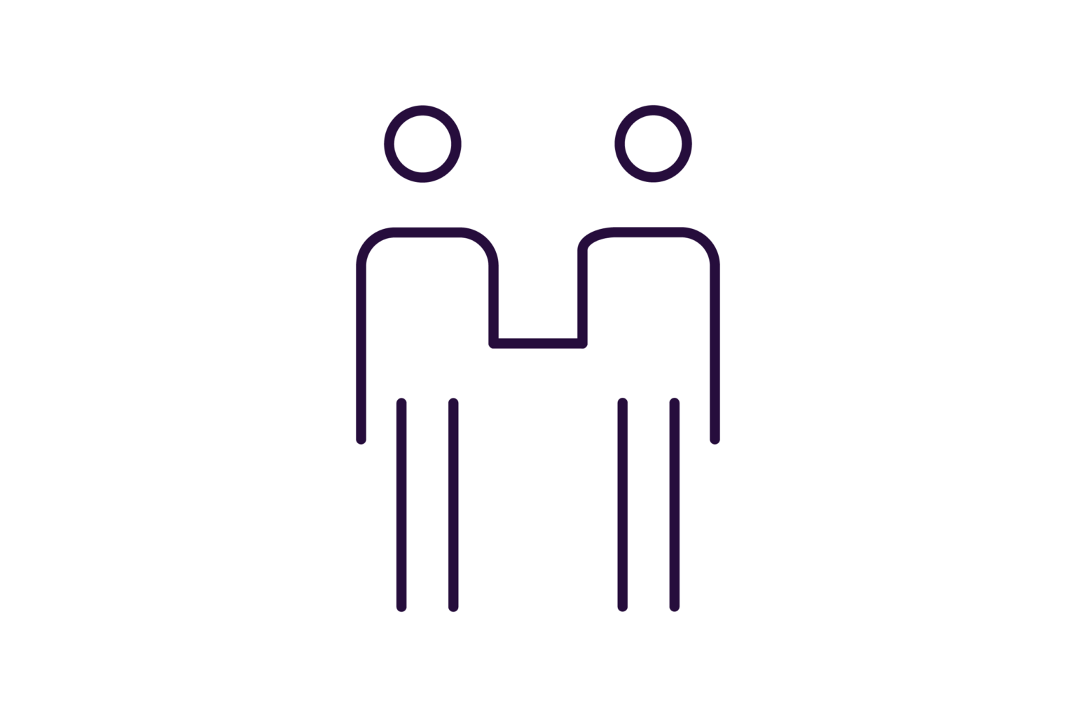 Two stick figures on transparent backgound